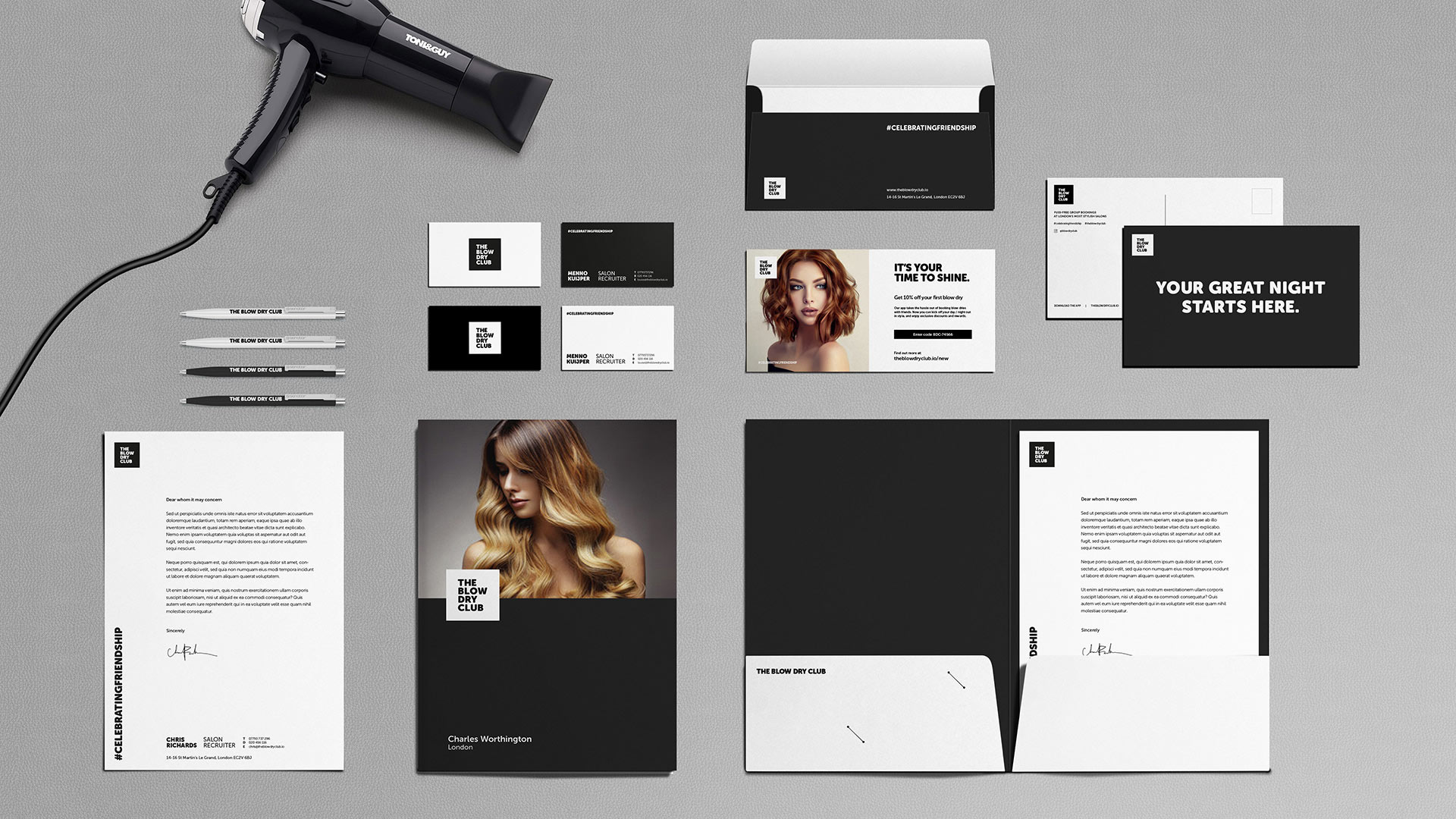 The Blow Dry Club Print Stationary